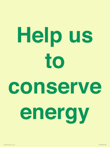 Help us to conserve energy 